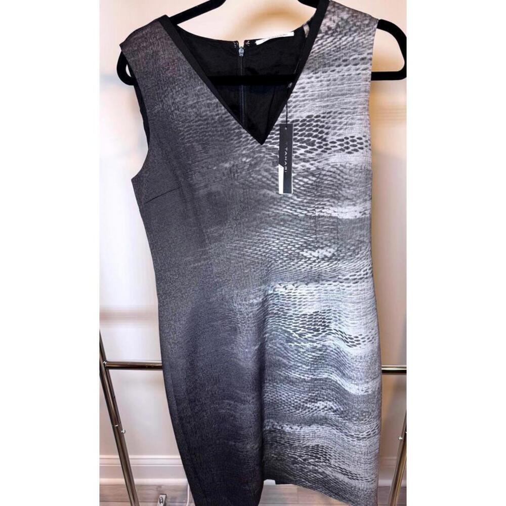 Tahari Carly Dress - Modern Black & Gray Pattern